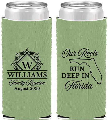 Custom Family Reunion Neoprene Slim Can Coolers - Florida | 160057