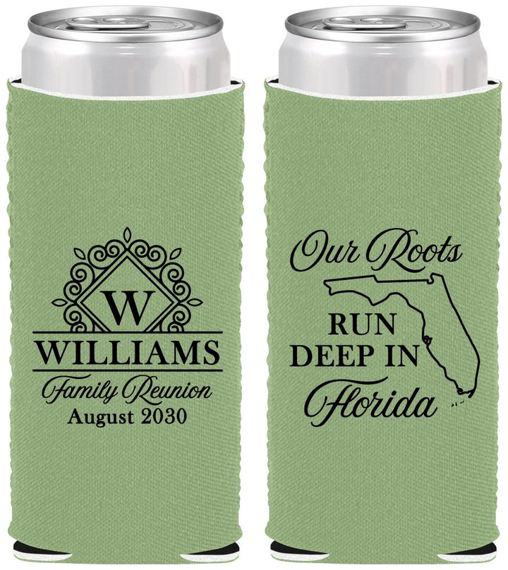 Custom Family Reunion Neoprene Slim Can Coolers - Florida | 160057