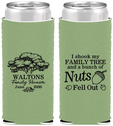 Custom Family Reunion Neoprene Slim Can Coolers - Tree | 160058