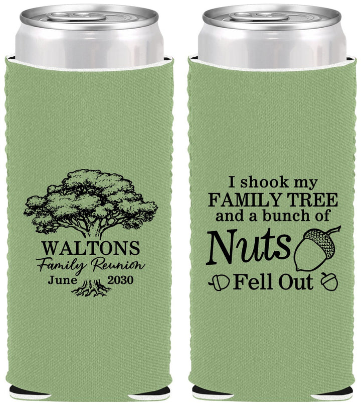 Custom Family Reunion Neoprene Slim Can Coolers - Tree | 160058
