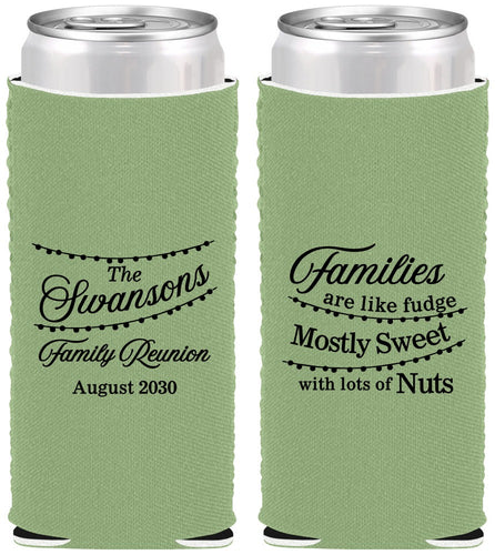 Custom Family Reunion Neoprene Slim Can Coolers - String Lights | 160059