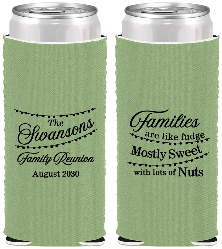 Custom Family Reunion Neoprene Slim Can Coolers - String Lights | 160059