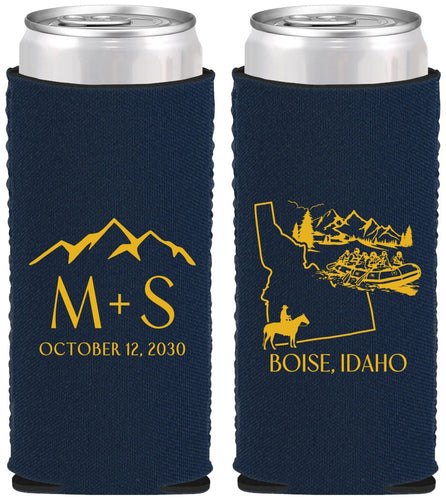Custom Wedding Neoprene Slim Can Coolers - Idaho | 161