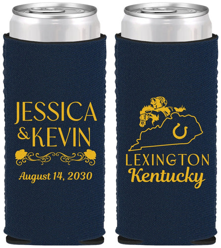 Custom Wedding Neoprene Slim Can Coolers - Kentucky | 166