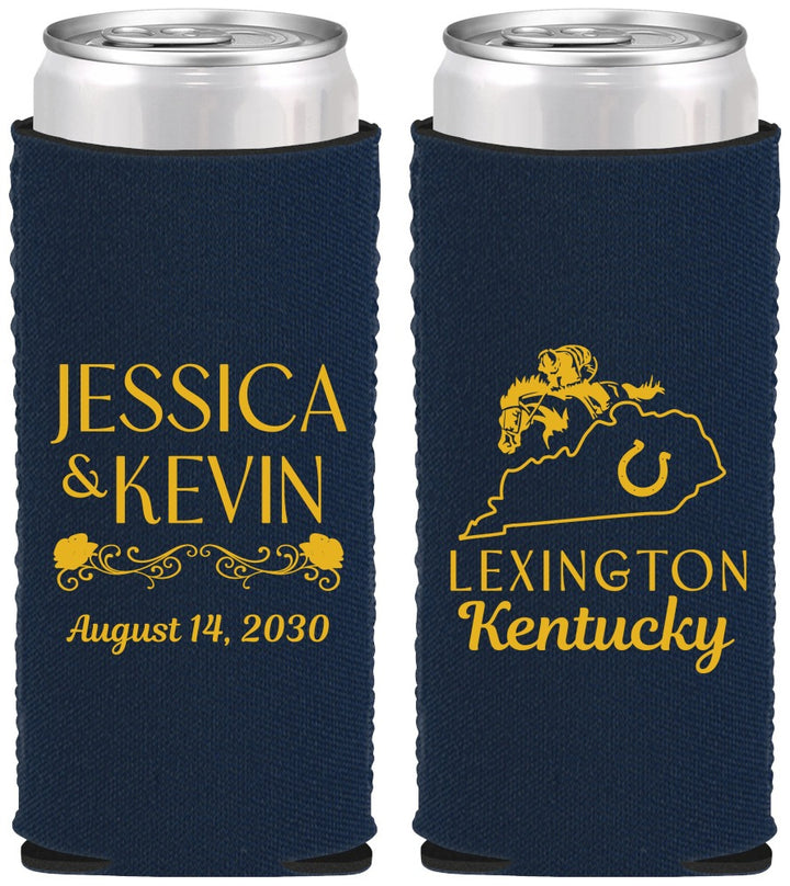 Custom Wedding Neoprene Slim Can Coolers - Kentucky | 166