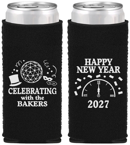 Custom New Years Neoprene Slim Can Coolers - 2027 Countdown | 170010