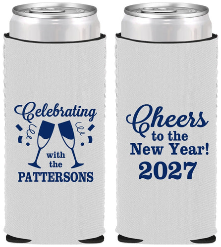 Custom New Years Neoprene Slim Can Coolers - 2027 Cheers | 170011