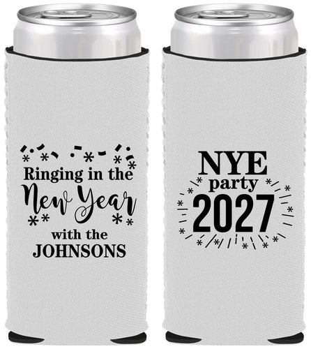 Custom New Years Neoprene Slim Can Coolers - 2027 Ringing In | 170013