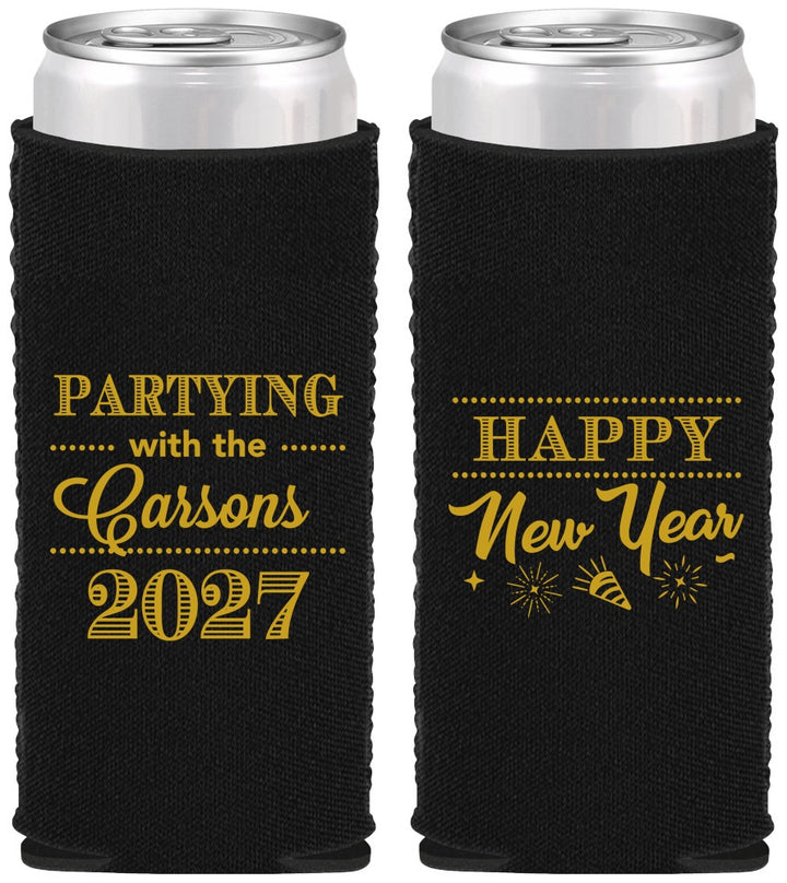 Custom New Years Neoprene Slim Can Coolers - 2027 Nye | 170016