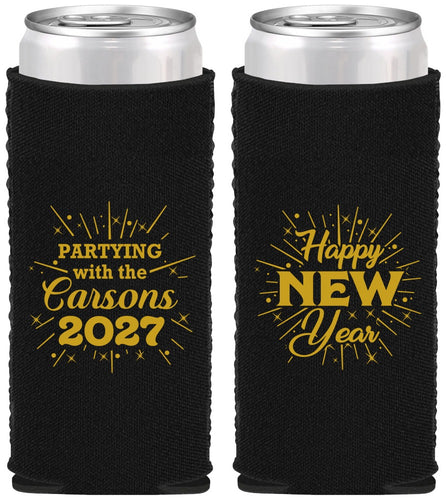 Custom New Years Neoprene Slim Can Coolers - 2027 Nye | 170020