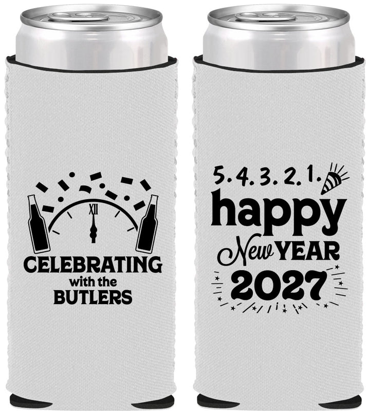 Custom New Years Neoprene Slim Can Coolers - 2027 Countdown | 170021