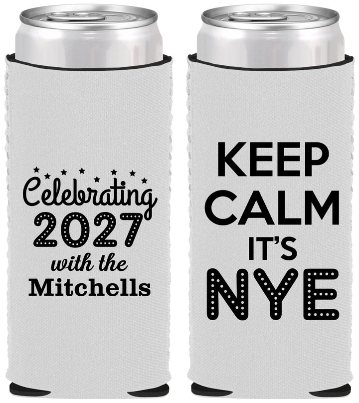Custom New Years Neoprene Slim Can Coolers - 2027 Nye | 170025