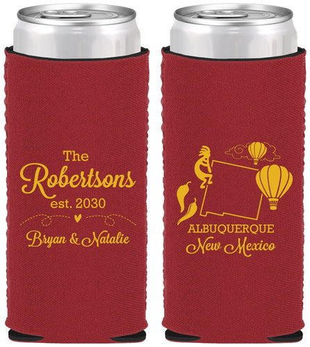 Custom Wedding Neoprene Slim Can Coolers - New Mexico | 180