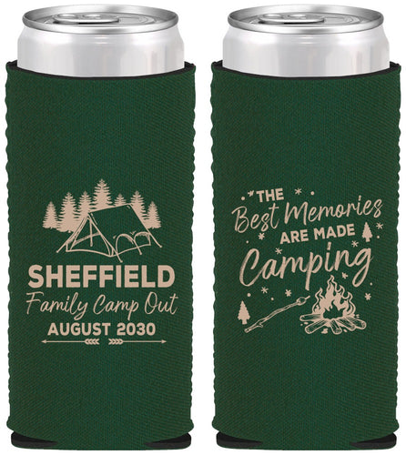 Custom Family Vacation Neoprene Slim Can Coolers - Camping Park | 180015