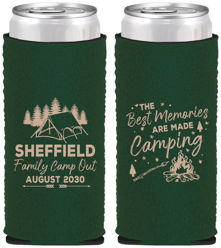 Custom Family Vacation Neoprene Slim Can Coolers - Camping Park | 180015