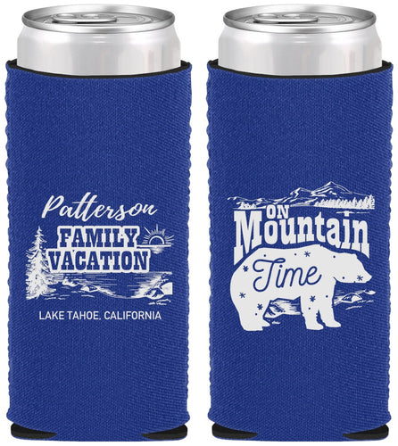 Custom Family Vacation Neoprene Slim Can Coolers - Mountain | 180028