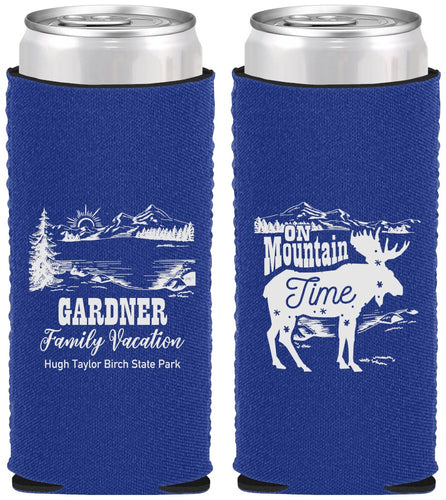 Custom Family Vacation Neoprene Slim Can Coolers - Mountain | 180029