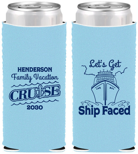 Custom Family Vacation Neoprene Slim Can Coolers - Cruise | 180038