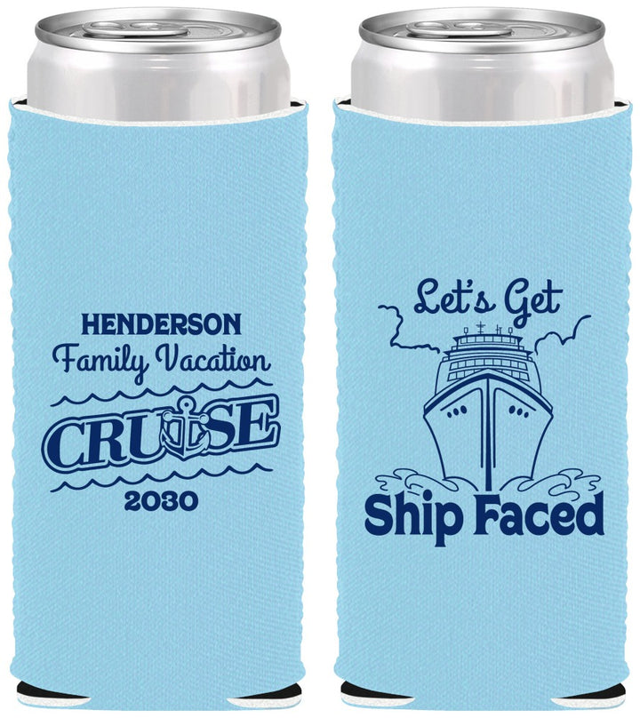 Custom Family Vacation Neoprene Slim Can Coolers - Cruise | 180038