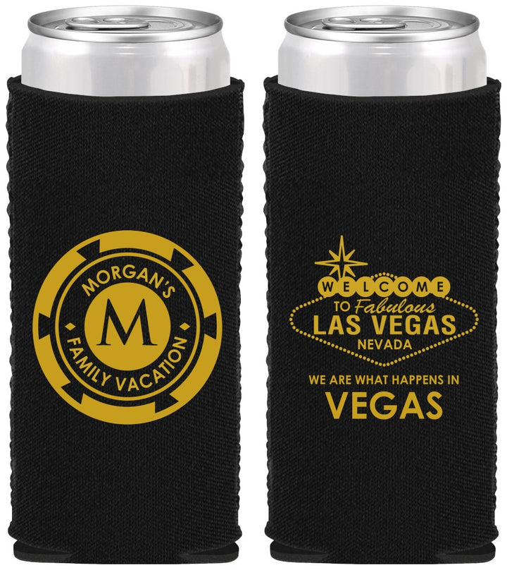 Custom Family Vacation Neoprene Slim Can Coolers - Las Vegas | 180049