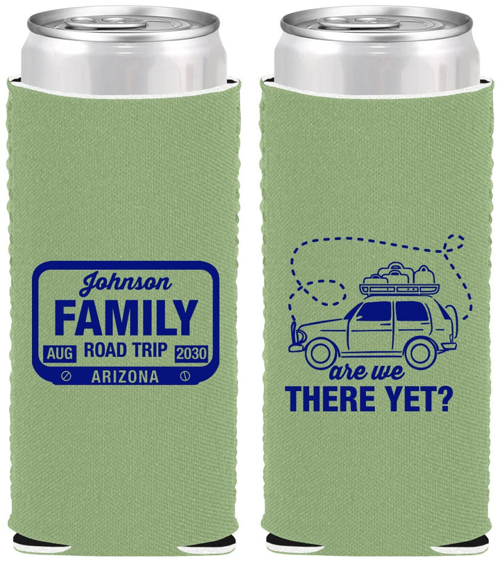 Custom Family Vacation Neoprene Slim Can Coolers - Road Trip Car | 180050