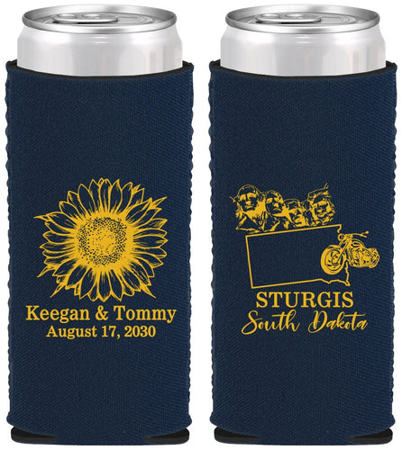 Custom Wedding Neoprene Slim Can Coolers - South Dakota | 190