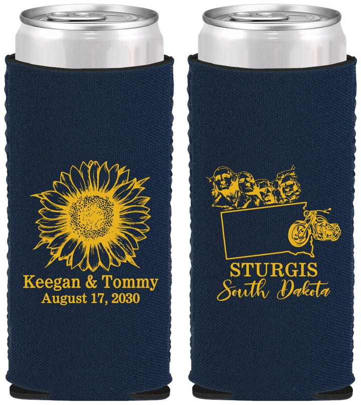 Custom Wedding Neoprene Slim Can Coolers - South Dakota | 190