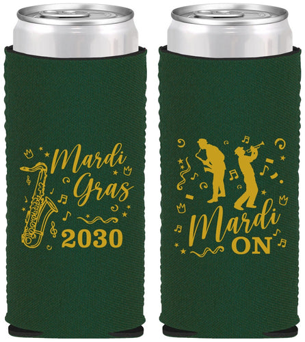 Custom Mardi Gras Neoprene Slim Can Coolers - Mardi On Jazz | 190019