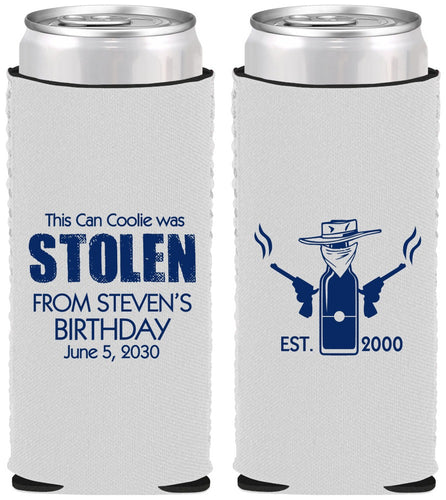 Custom Birthday Neoprene Slim Can Coolers - 30th | 20007