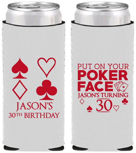 Custom Birthday Neoprene Slim Can Coolers - 30th Las Vegas | 20062