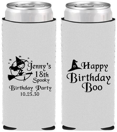 Custom Birthday Neoprene Slim Can Coolers - 18th Halloween | 20081