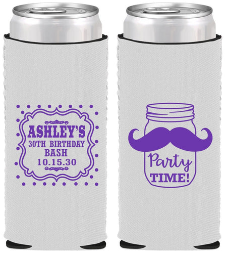 Custom Birthday Neoprene Slim Can Coolers - 20th | 20096
