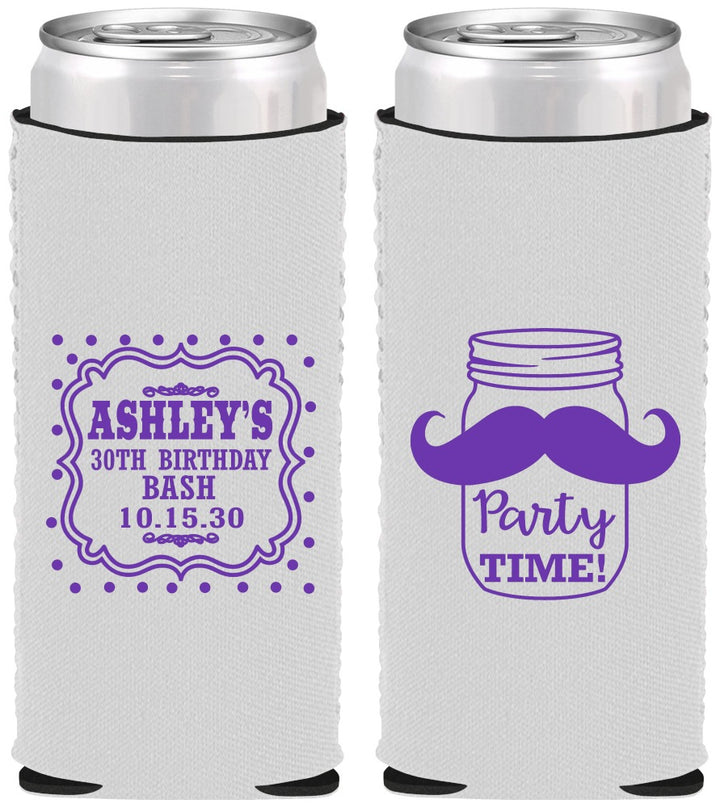 Custom Birthday Neoprene Slim Can Coolers - 20th | 20096