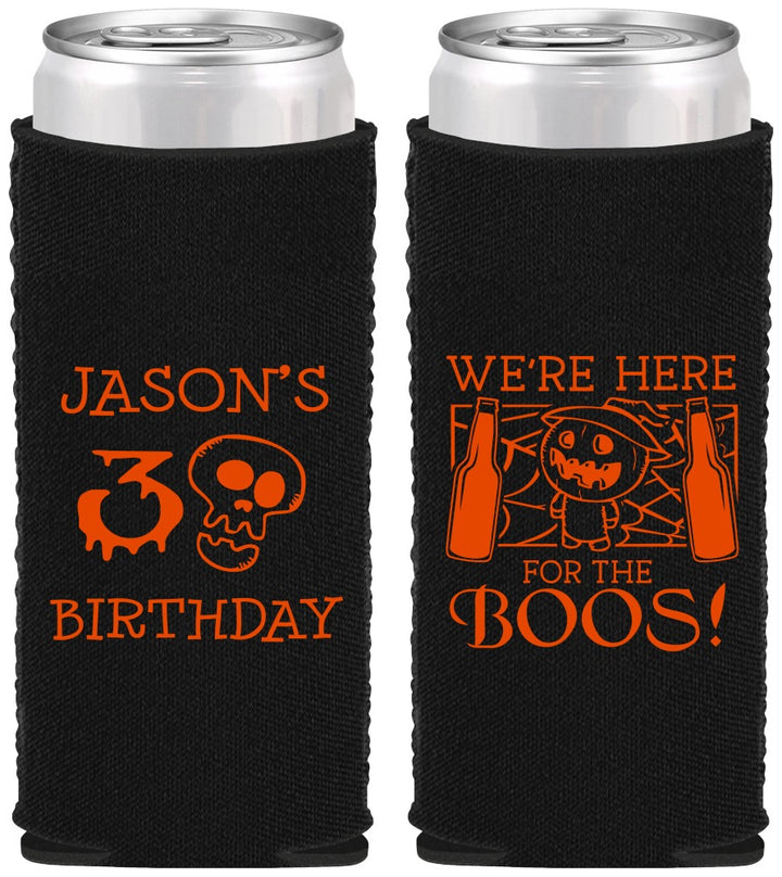 Custom Birthday Neoprene Slim Can Coolers - 30th Halloween | 20112