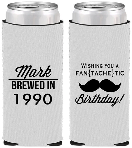 Custom Birthday Neoprene Slim Can Coolers - 40th | 20119