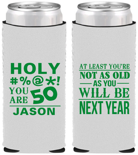 Custom Birthday Neoprene Slim Can Coolers - 50th | 20122
