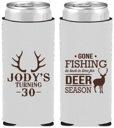 Custom Birthday Neoprene Slim Can Coolers - 30th Deer Season | 20127