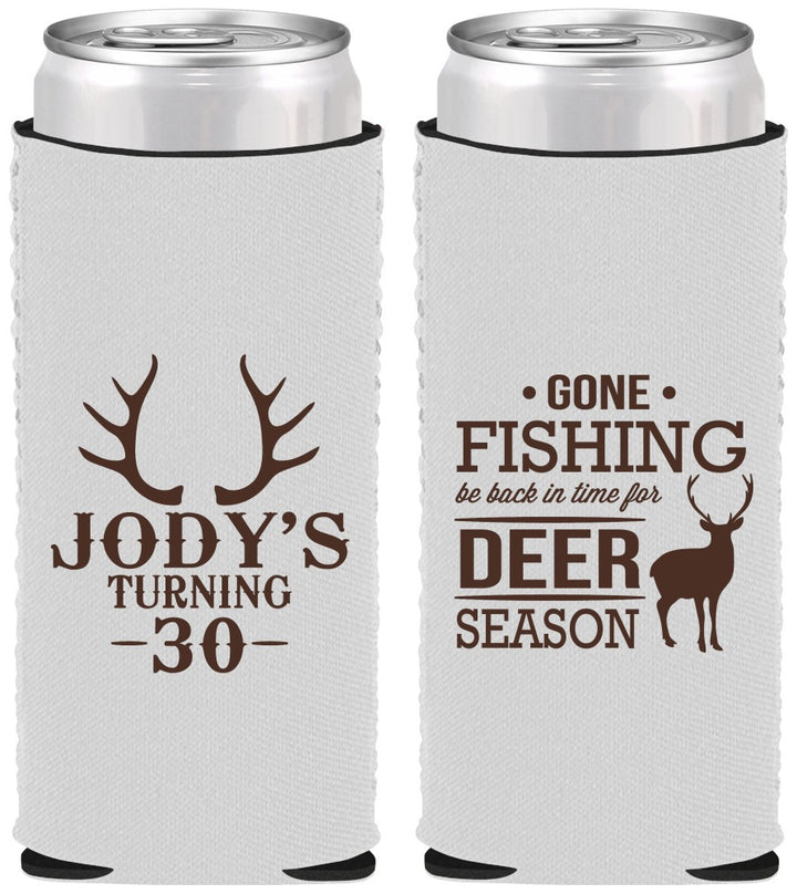 Custom Birthday Neoprene Slim Can Coolers - 30th Deer Season | 20127