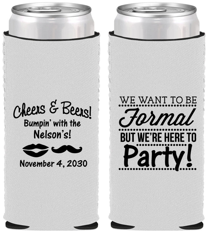 Custom Birthday Neoprene Slim Can Coolers - Cheers Beers Formal | 20133