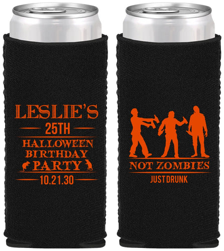 Custom Birthday Neoprene Slim Can Coolers - 25th Halloween | 20143