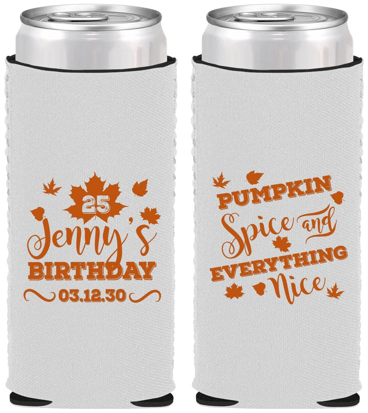 Custom Birthday Neoprene Slim Can Coolers - 25th Thanksgiving | 20144