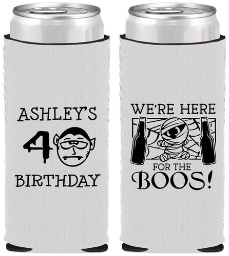 Custom Birthday Neoprene Slim Can Coolers - 40th Halloween | 20145