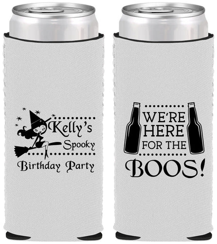 Custom Birthday Neoprene Slim Can Coolers - Halloween Spooky Boos | 20158