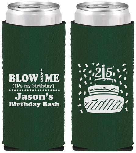 Custom Birthday Neoprene Slim Can Coolers - 25th | 20169