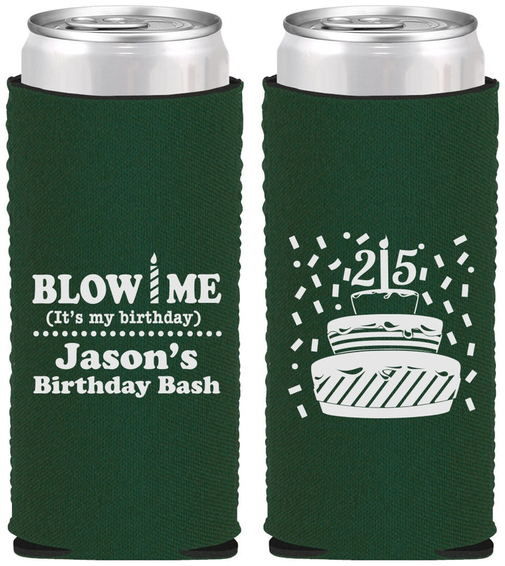 Custom Birthday Neoprene Slim Can Coolers - 25th | 20169