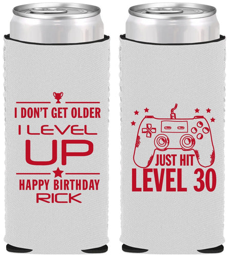 Custom Birthday Neoprene Slim Can Coolers - 30th Video Games | 20179