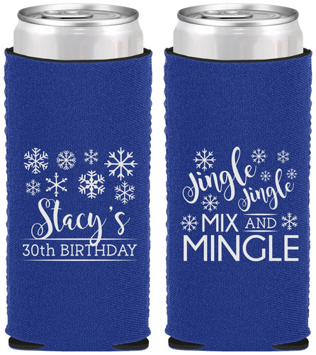 Custom Birthday Neoprene Slim Can Coolers - 30th Christmas | 20188