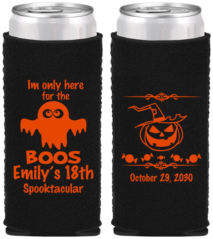 Custom Birthday Neoprene Slim Can Coolers - 18th Halloween | 20199