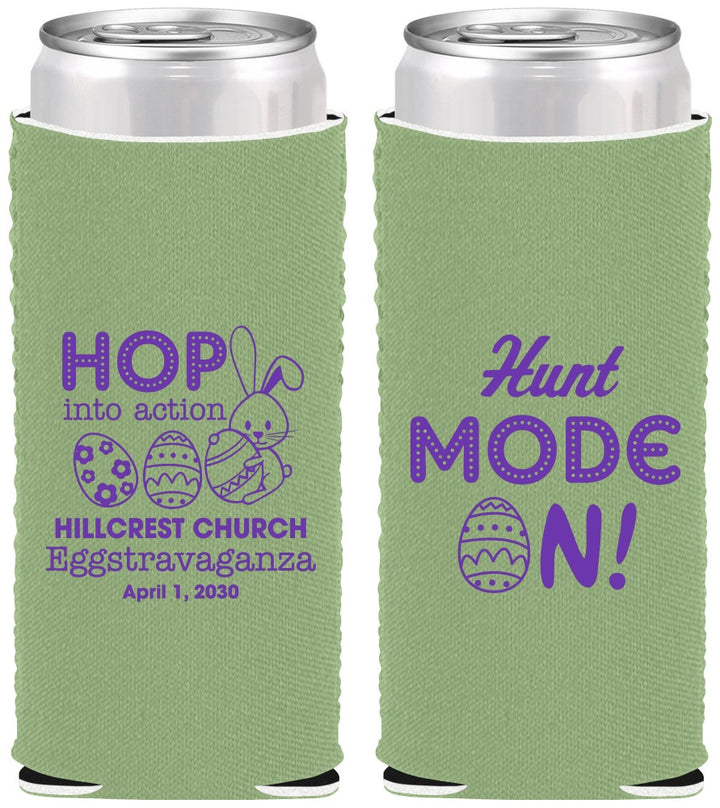 Custom Easter Neoprene Slim Can Coolers - Hunt Mode On Bunny | 210000