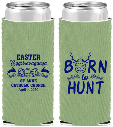 Custom Easter Neoprene Slim Can Coolers - Born To Hunt | 210001
